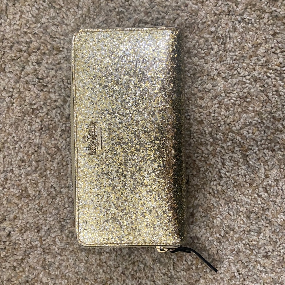 Kate Spade gold glitter wallet